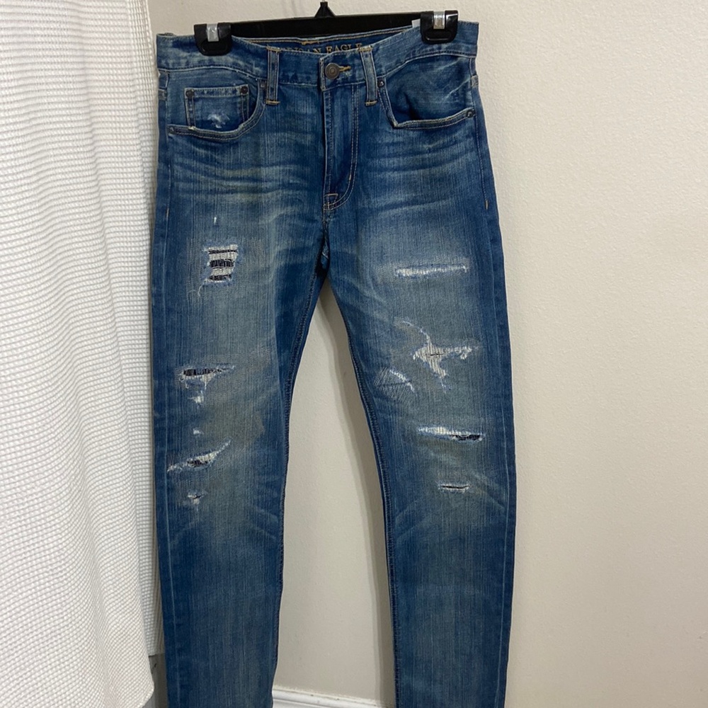 NWT Men’s American Eagle Outfitters Core Flex Distressed Slim Jeans. Sz 29 x 34